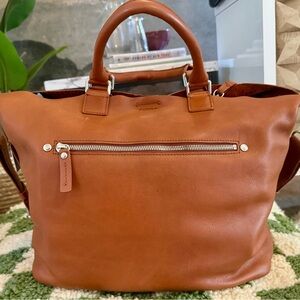 Shinola Detroit Leather Bourbon Medium Tote